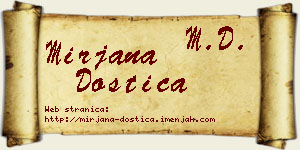 Mirjana Dostica vizit kartica